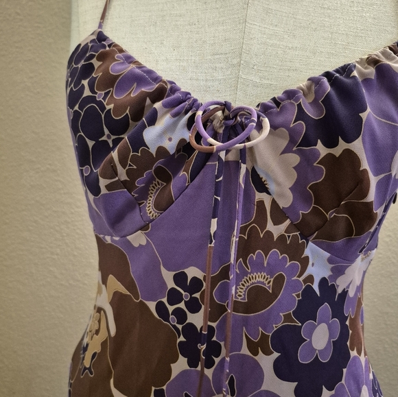Express Purple and Brown Floral Dress - Picture 2 of 7